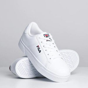 Fila Classic White Leather Women's Sneakers Round Toe with Memory Foam S…